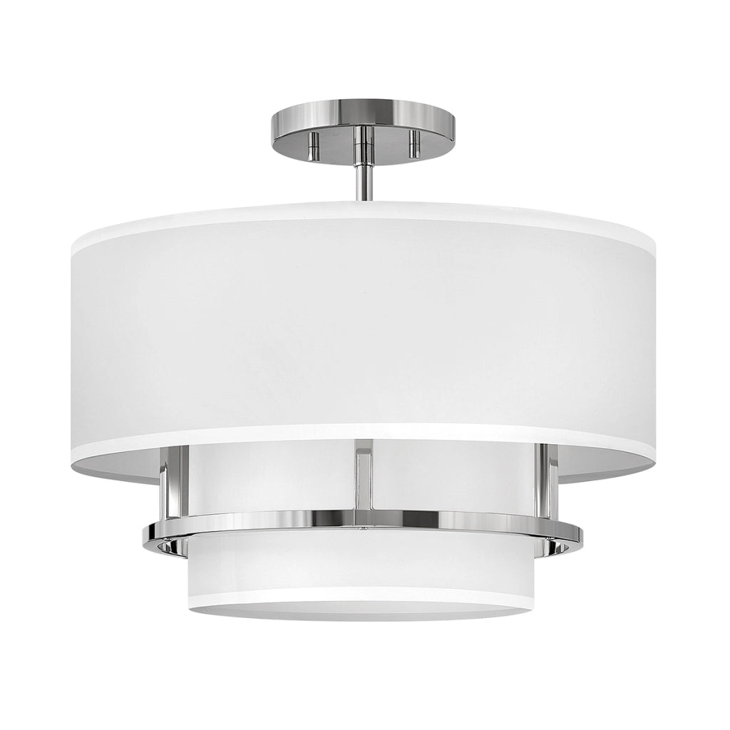 Plafoniera Graham nichel lucido 3xE14 40W Ø40,6cm Hinkley