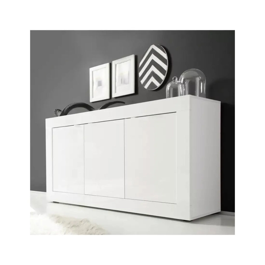Buffet 3 ante, collezione ISORA, colore bianco lucido lacato