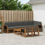 Set di divani da esterno 9 pcs Naturale e Antracite Poliestere