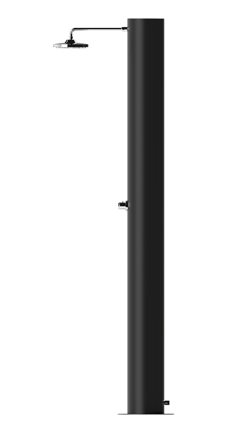 Doccia Solare da Giardino 70 L Soffione Eco Rain e Miscelatore Temporizzato Arno TN Nero Opaco