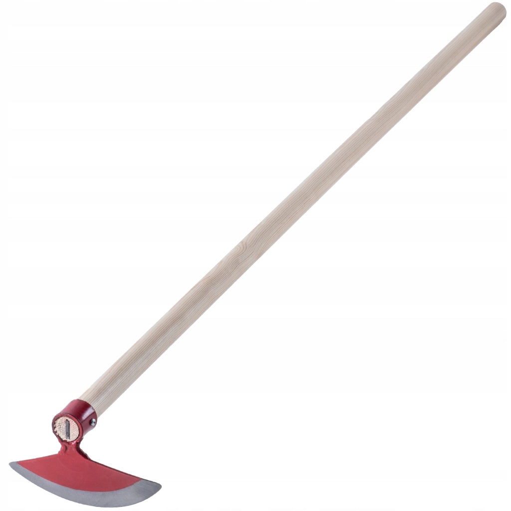 Zappa da giardino forgiata KADAX, manico in legno da 18 cm, affilata, lunga 123 cm, ideale per scavare.