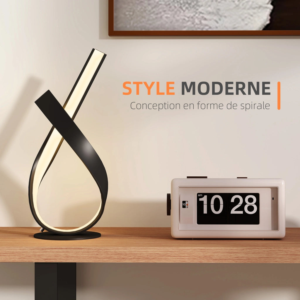 Lampada da tavolo design spirale ¨C zephmum ¨C nero 21x15x43 cm