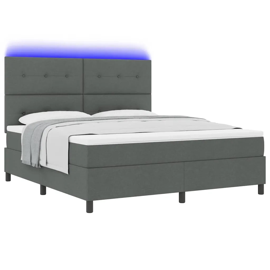 Letto a molle con materasso Grigio scuro 180 x 200 cm Tessuto 3342887