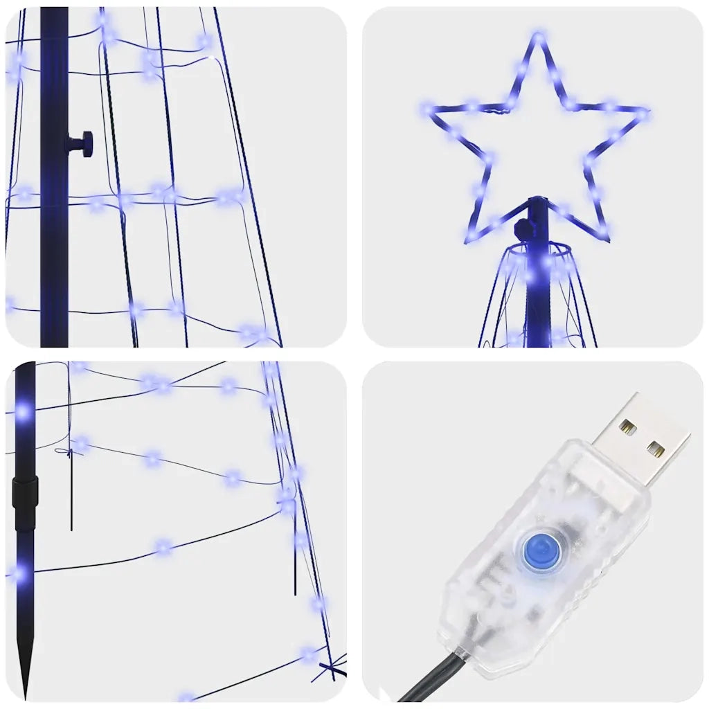 Albero di Natale LED con picchetti per il terreno Blu 250 cm 42018752