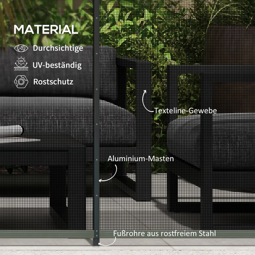 Recinto di sicurezza per piscina, 4 pezzi, alluminio e textilene, 126x365 cm, nero ¨C zephmum