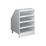 Mobile cucina sottotetto R-Line Bianco/Bianco 60 cm con 4 scomparti, carcassa 60 cm profondità Vicco