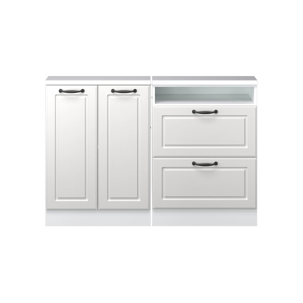 Set di mobili sottotetto Rion Bianco rustico/Bianco Set di 2 Vicco