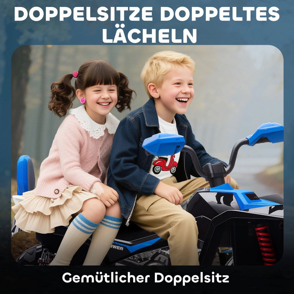 Quad Elettrico per Bambini 24V ¨C zephmum ¨C 4 Ruote, Fari, USB, MP3, 6.5 km/h, 3-8 Anni