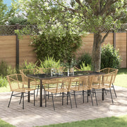 Set di 9 Pezzi per Pranzo da Giardino Marrone in Rattan Polietilene