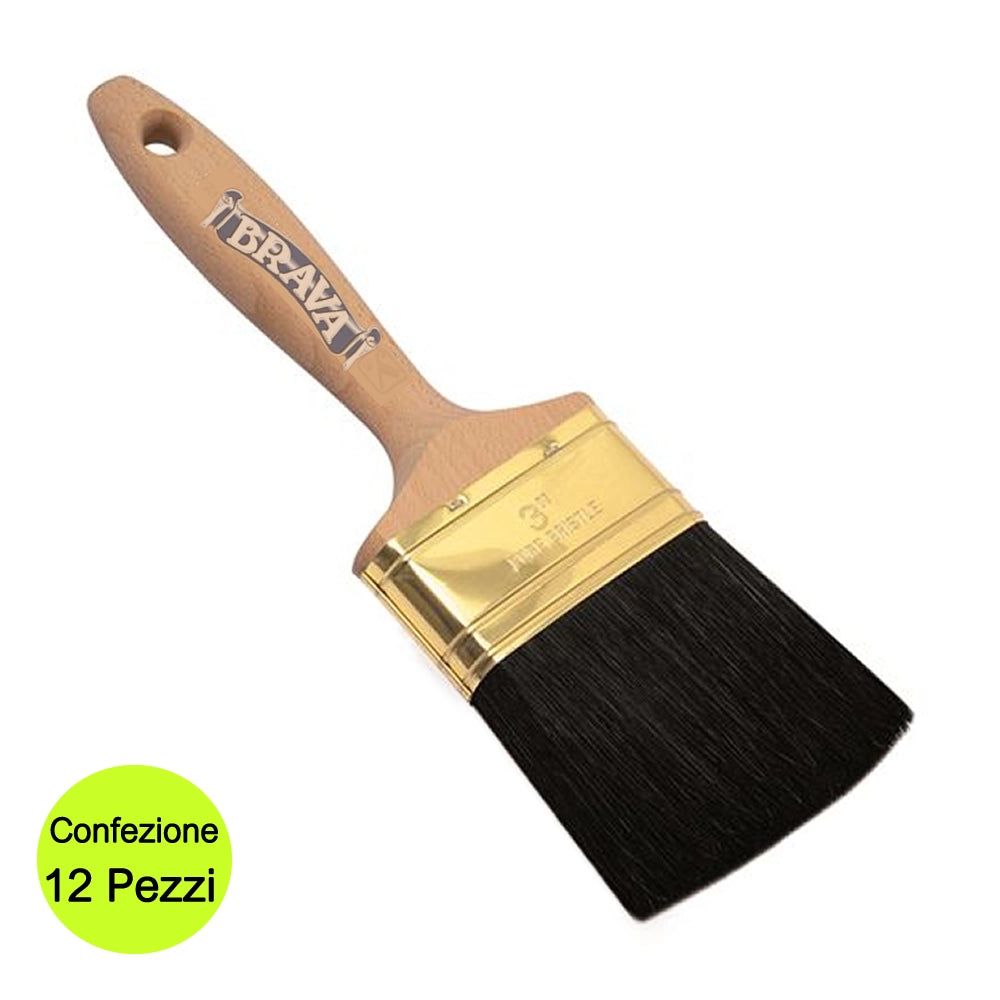 Multipack 12 pennelli pennellesse rylard setola nera cinese 2