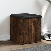Panca Portaoggetti-Sgabello-Panca con Contenitore Rovere Fumo 42x42x45 cm Legno Multistrato
