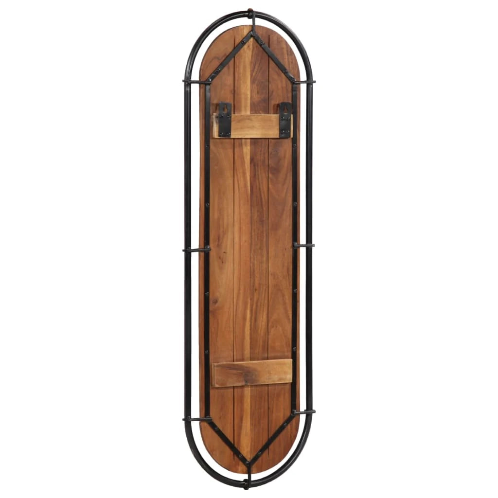 Set di 2 appendiabiti da parete salvaspazio 34 x 110 cm design unico in legno massello marrone 02_0057622
