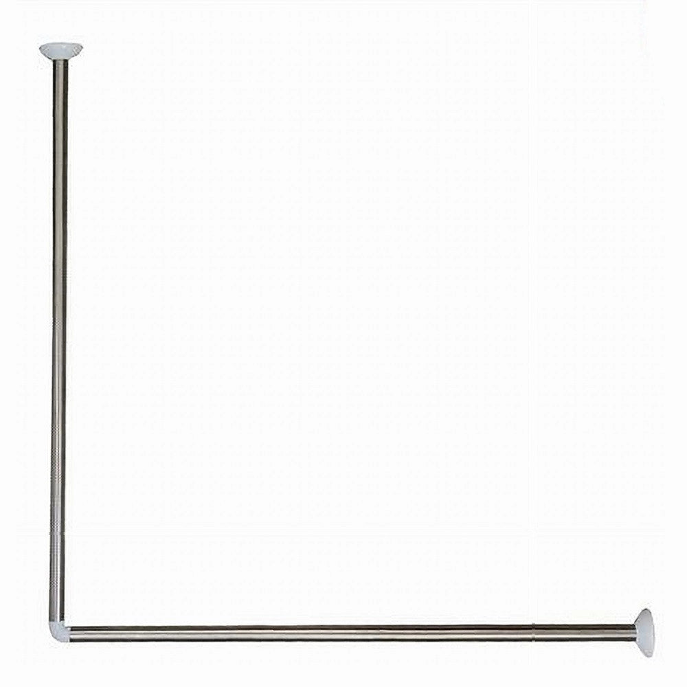 Trade Shop - Bastone Asta Per Tenda Doccia Barra A L 2 Lati Angolare Alluminio 80x80cm 69372 -