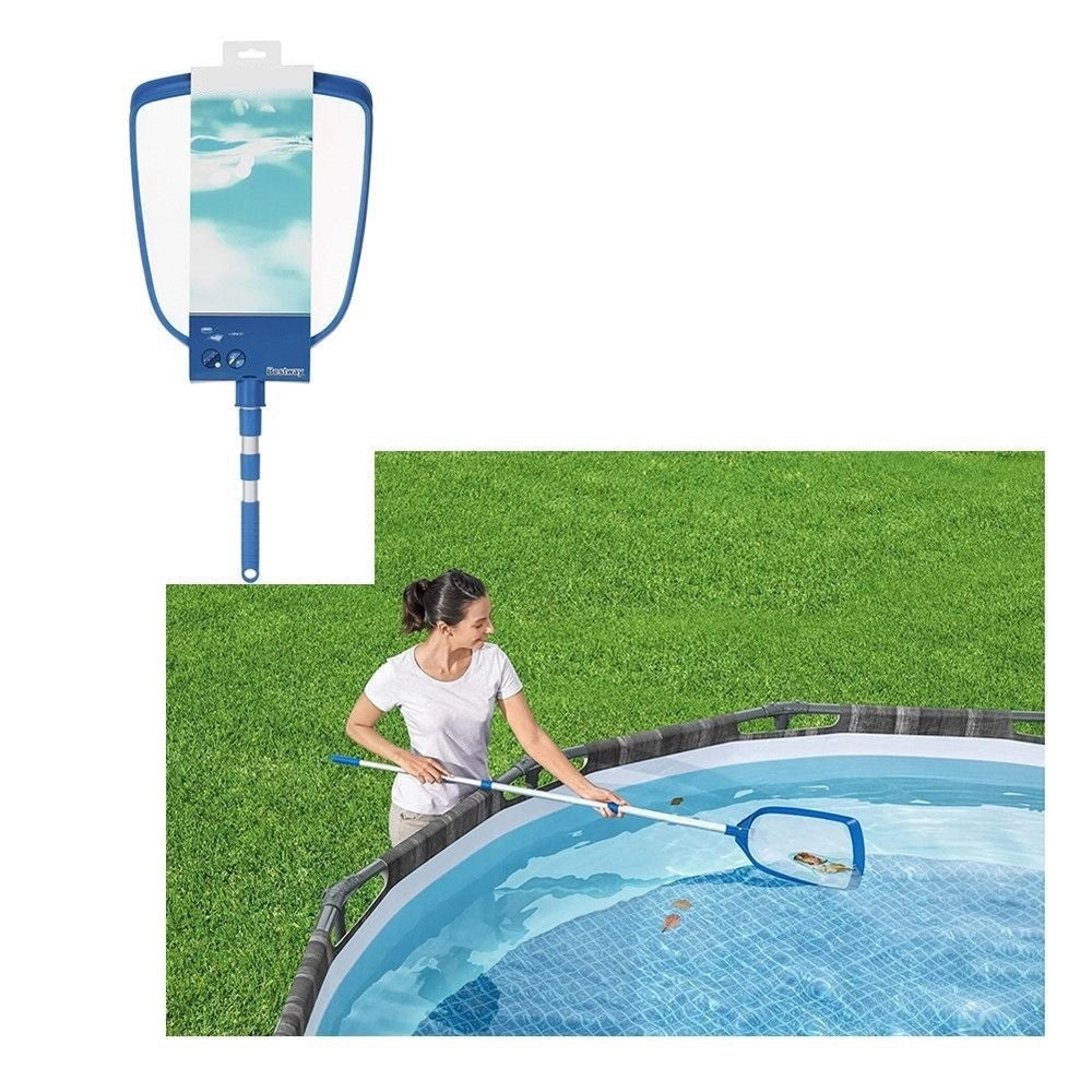 Trade Shop - Retino Set Per Piscina Fuori Terra Aquascoop Skimmer Con Asta Estendibile 58635 -