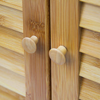 Armadio scaffale piccolo mobile tavolo 2 ante bambù bagno soggiorno multifunzione 92 cm 3213056