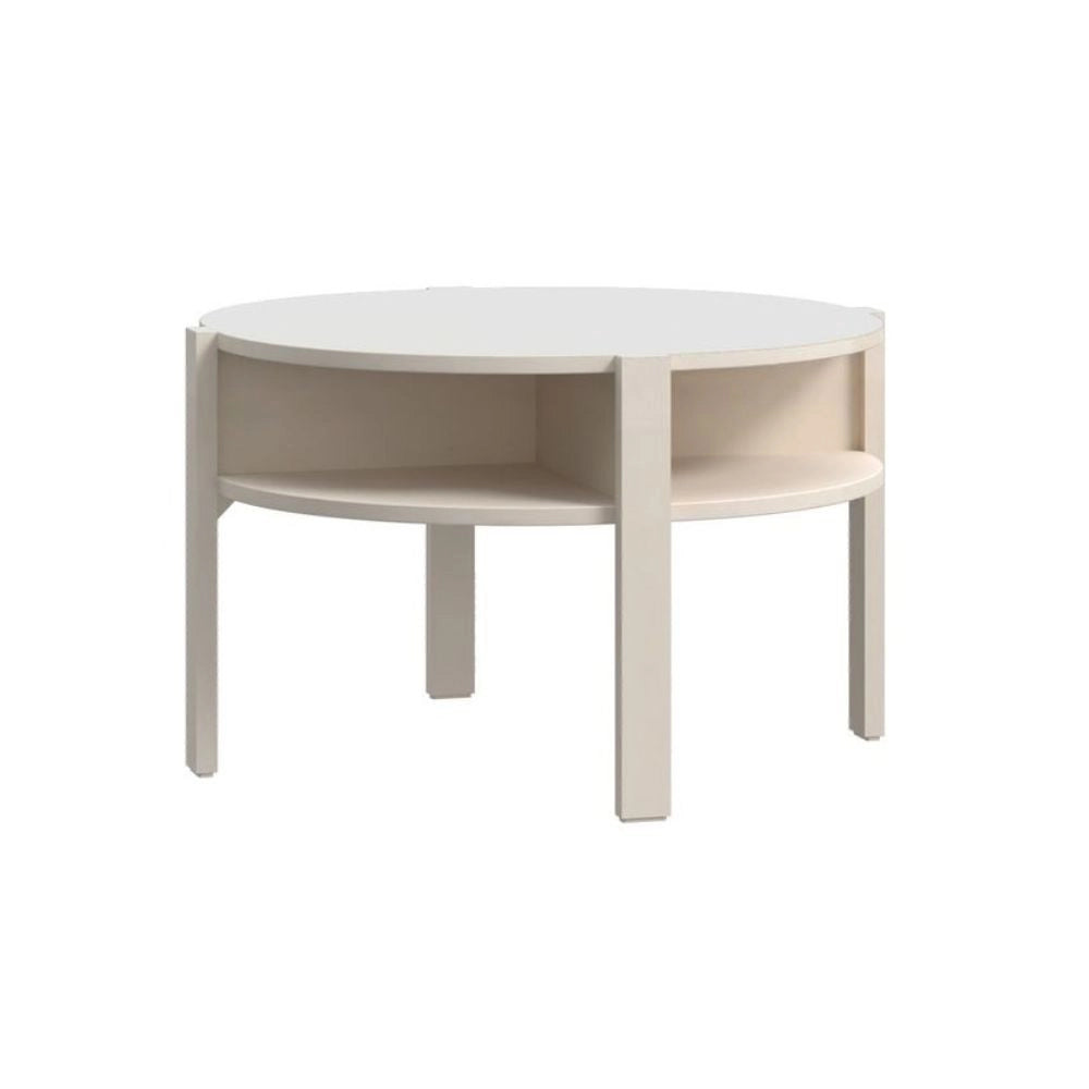 Tavolino da salotto Aura rotondo 74 cm con ripiano inferiore colore cashmere