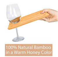 Vassoio Aperitivo Porta Bicchiere in Legno di Bambù 2pz 26x14cm Colore Naturale
