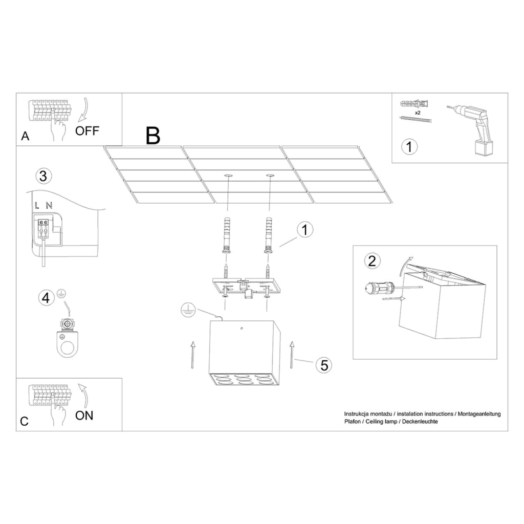 Spot soffitto quadrato nero LED 16W MONARO PU.1211