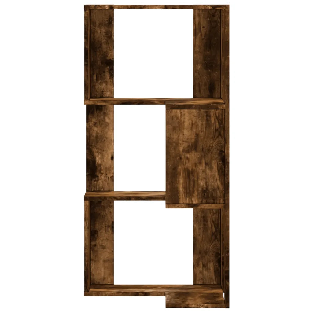 Libreria Angolare 3Ripiani Rovere Fumo 50x50x102 cm Multistrato 852595