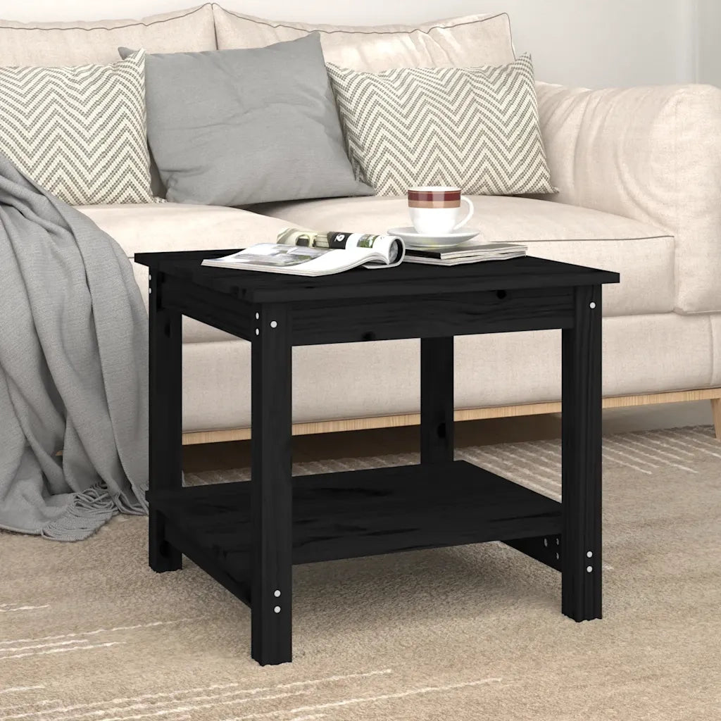 Tavolino da salotto | Tavolino da caff¨¨ | Tavolino da Soggiorno Nero 50x50x45 cm Legno Massello di Pino