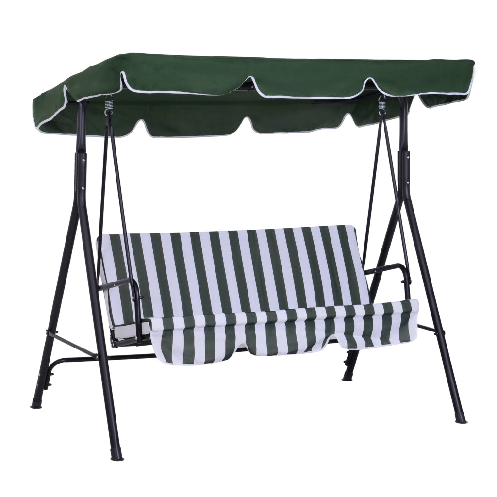 Amaca da giardino 3 posti con cuscini ¨C zephmum ¨C nero, verde, acciaio