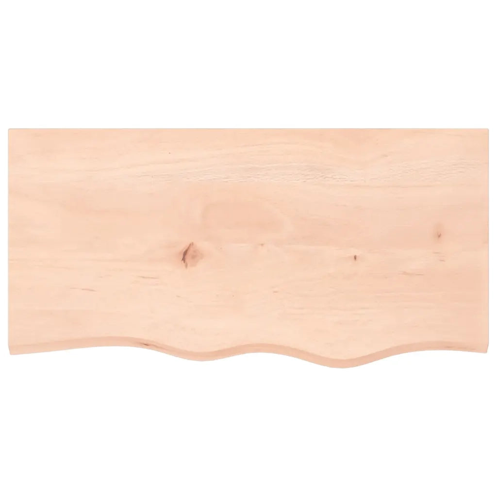 Piano Bagno 80x40x(2-6) cm in Legno Massello Non Trattato