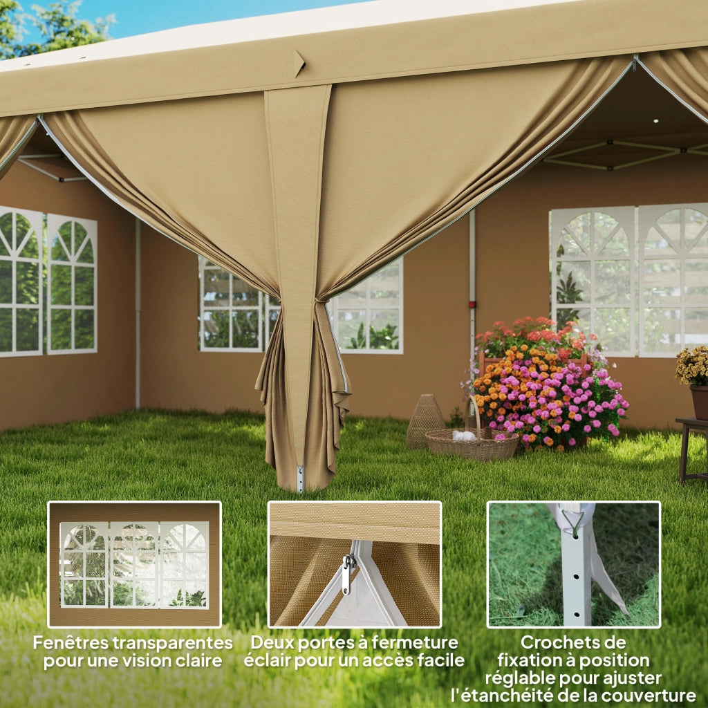 Tonnelle da giardino pieghevole ¨C zephmum ¨C 6x3x2.7m kaki