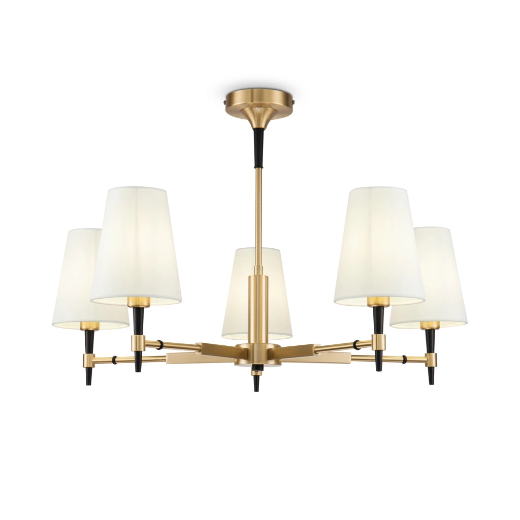 Maytoni Lampadario contemporaneo Zaragoza 5 luci E14 ottone metallo diffusore PVC