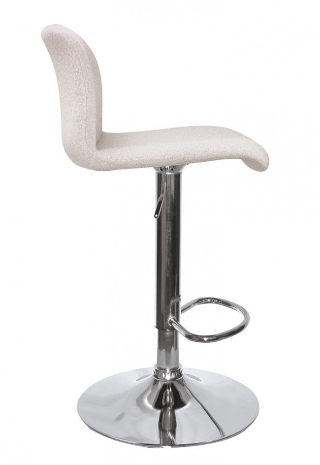 Set 2 Sgabelli Bar 41x46x86/107 cm in Poliestere Rafael Cromo-Beige