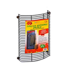 Griglia antiscottatura salva ustioni stufe a pellet e legna con vetri ovali 29,5xh 42,5