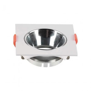 Frana bianca quadrata di montatura GU10 + Riflettore cromato