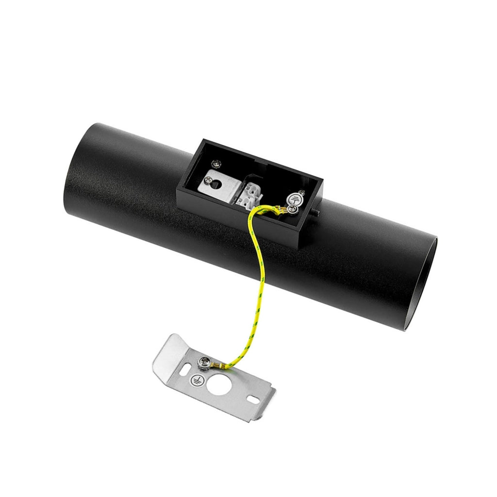 CAN applique moderno da parete doppia emissione GU10 lampada cilindro muro luce ingresso camera da letto 230V COLORE NERO