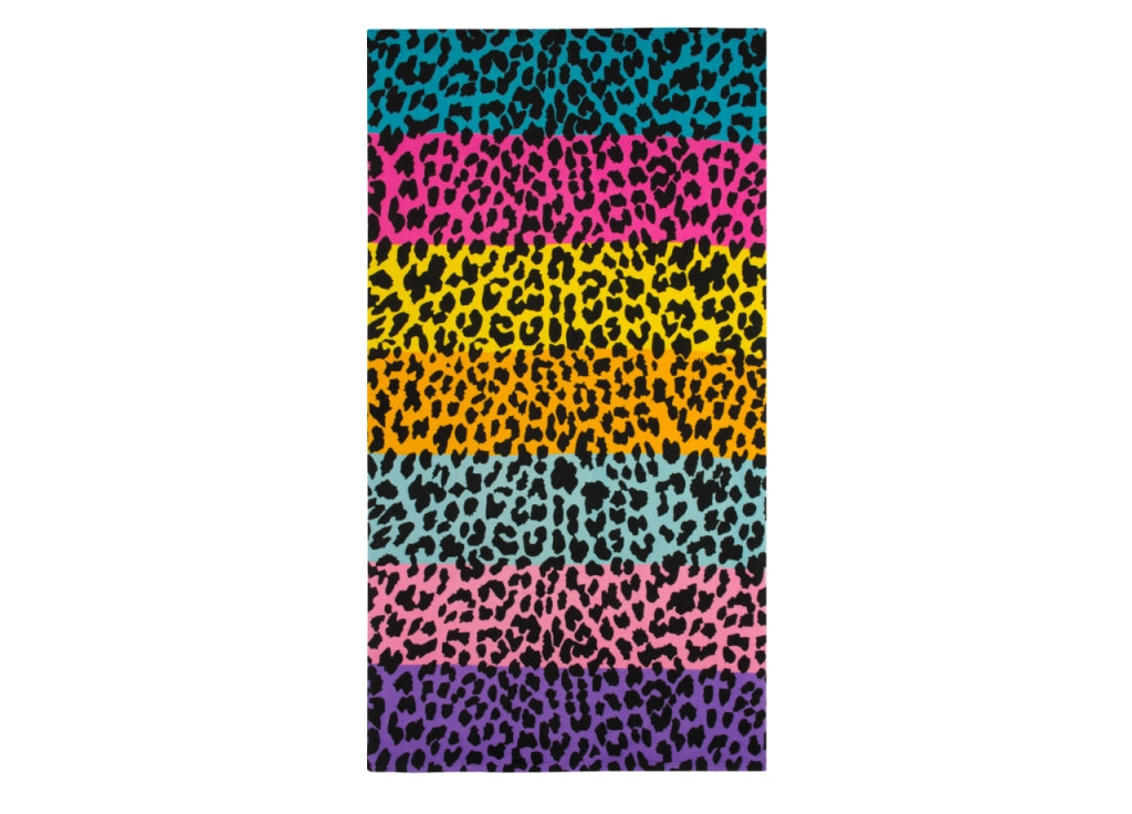 Telo Mare Grande 100x180 Spugna Spiaggia Piscina Maui Leopard Multicolor D8