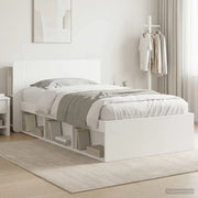 Telaio del letto con storage con testiera Bianco 75 x 190 cm 3433319