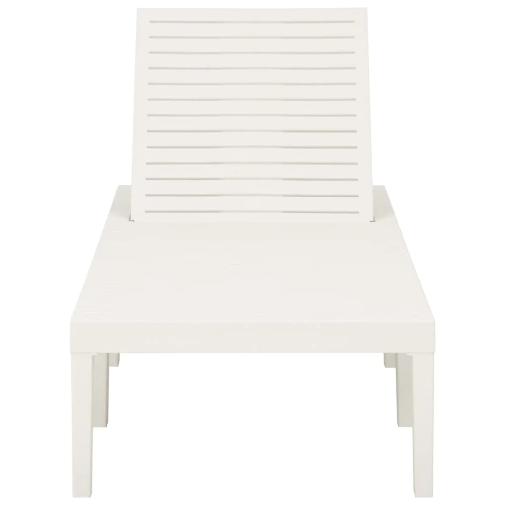 Sedia a sdraio lettino prendisole lettino da giardino mobili da esterno per patio plastica bianca 02_0012786