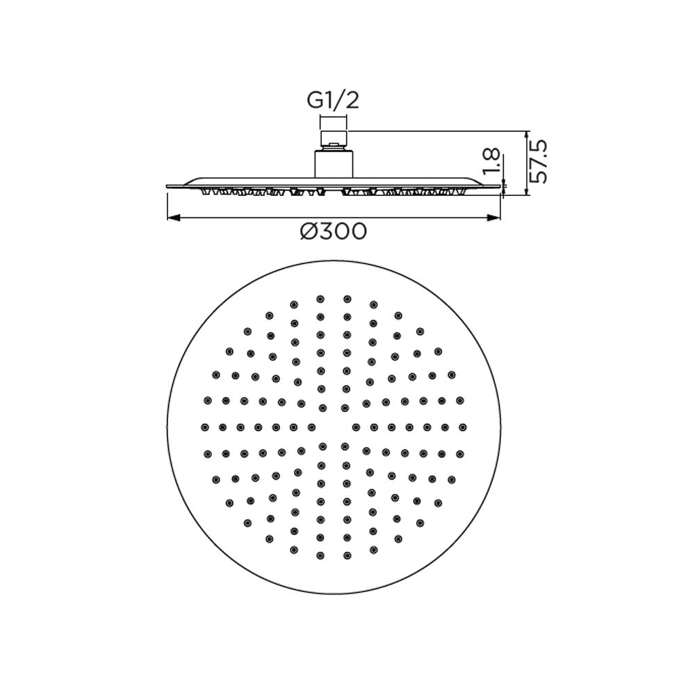 Soffione serie freesby ad 1 getto, cromato