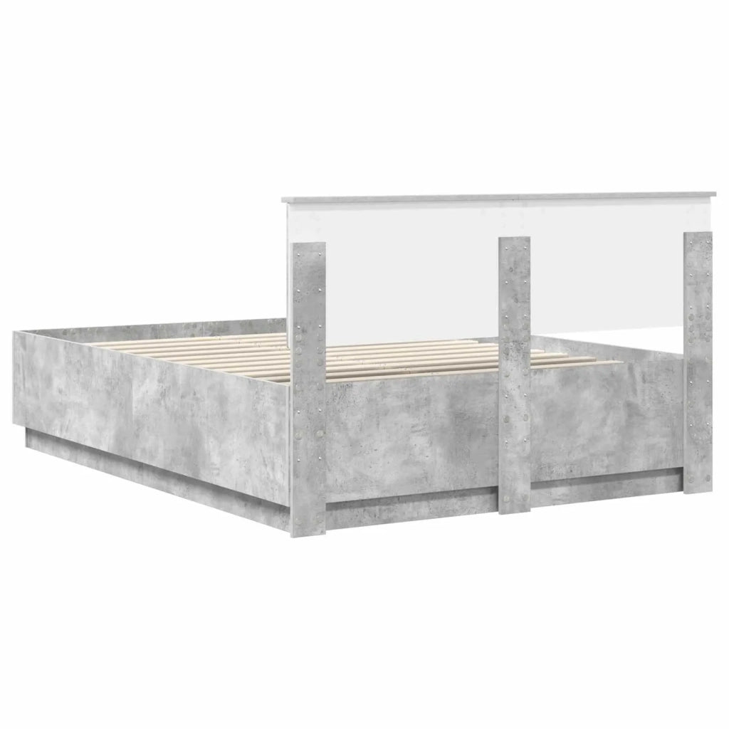 Struttura del letto con testiera Grigio Cemento 150 x 200 cm