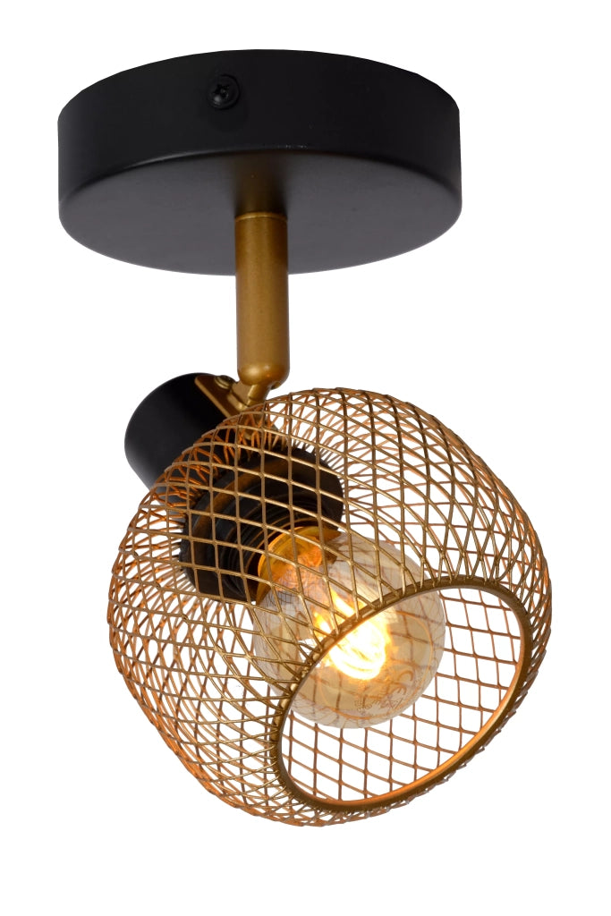 Plafoniera Lucide Maren nero ottone metallo 1xE14 40W
