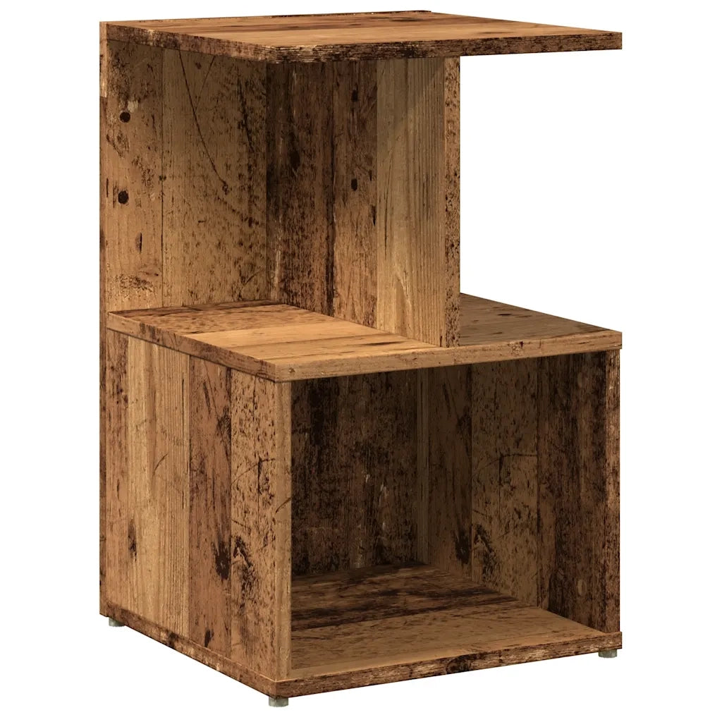Set di 2 Comodini | Armadio da Notte | Mobiletto da notte Legno Vecchio 35x35x55 cm in Legno Multistrato