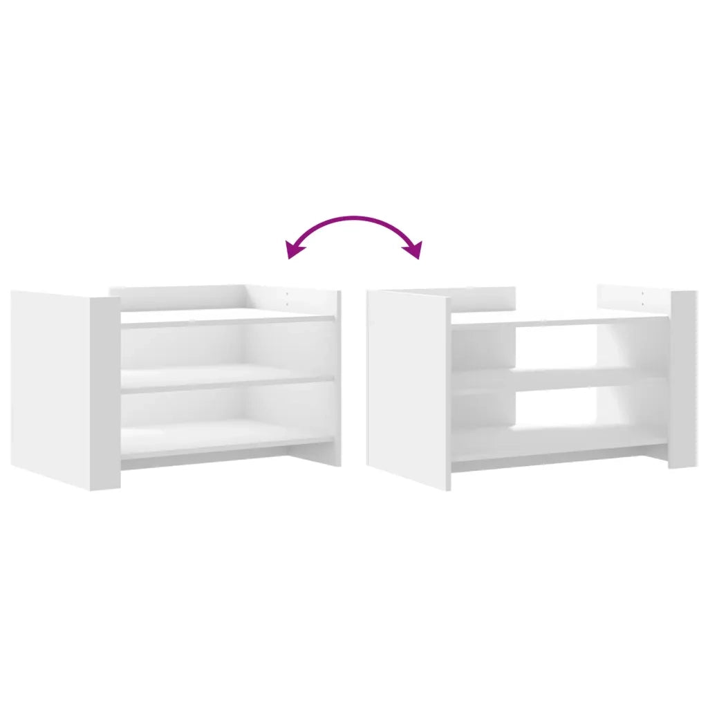 Tavolino da Salotto Bianco 80x50x50 cm in Legno Multistrato