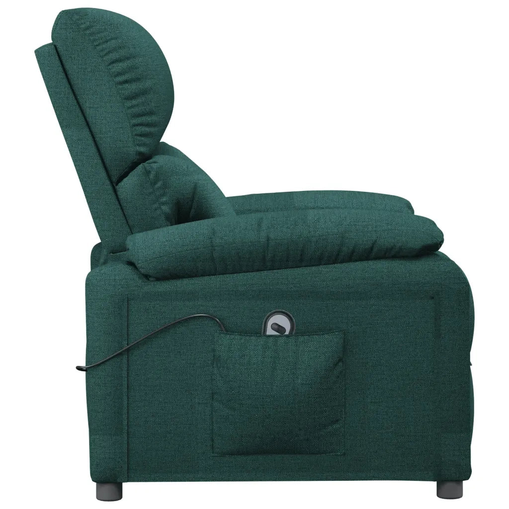Poltrona Elettrica Reclinabile Verde Scuro in Tessuto