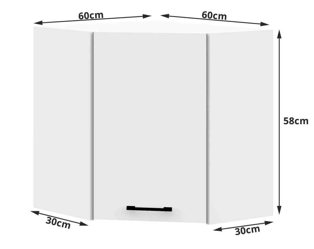 Mobile da cucina pensile a angolo sistema AKORD OLIWIA Bianco 60 cm 1 anta 60x30x58 cm