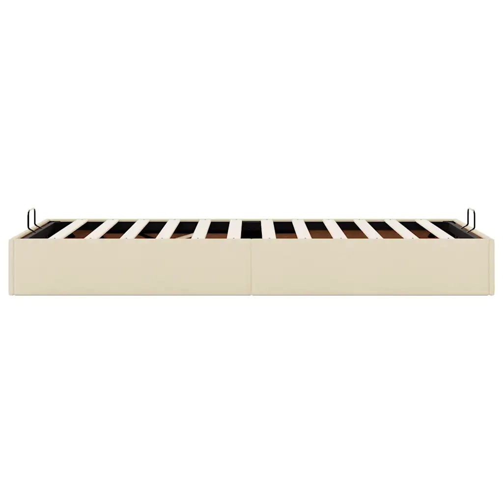 Struttura Letto Pouf senza Materasso Crema 100x200 cm Tessuto 3310859