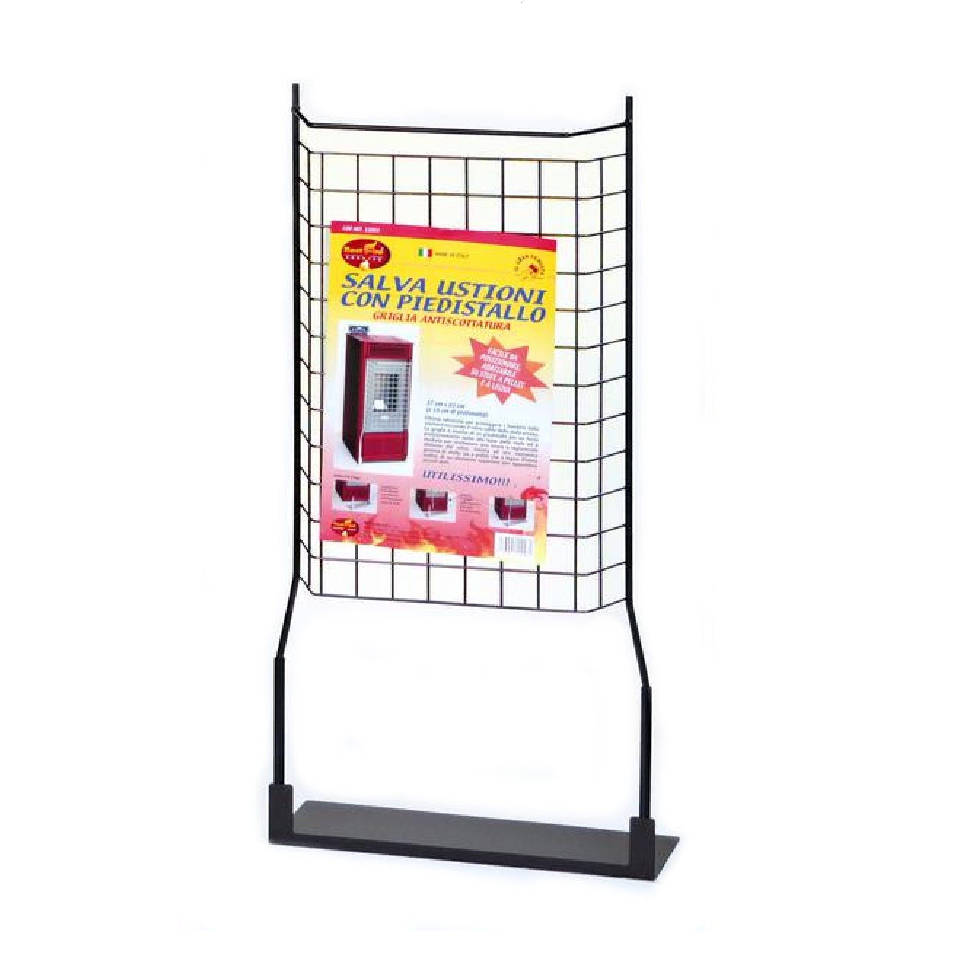 Griglia antiscottatura salva ustioni stufe a pellet e legna con piedistallo 37x83 cm