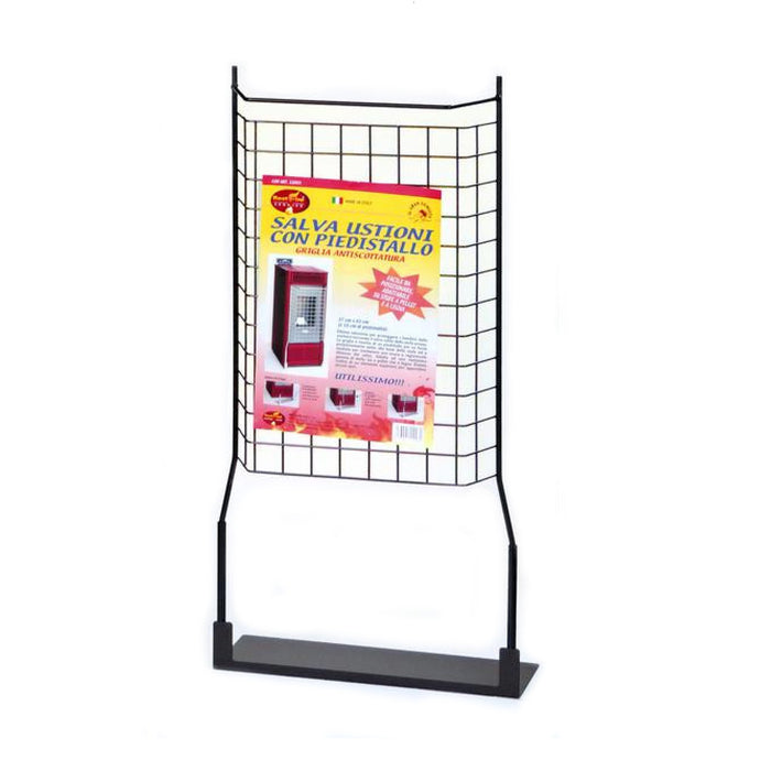 Griglia antiscottatura salva ustioni stufe a pellet e legna con piedistallo 37x83 cm