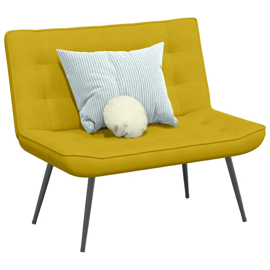 vidaXL Panca Gialla 110x74x84 cm in Velluto