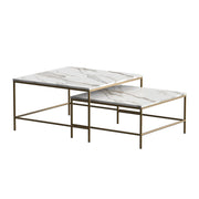Vicco Tavolino da divano Bianco/Oro 80 x 80 cm 2 parti