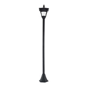 Lanterna solare da giardino con LED, luce per vialetti, 10 lumen, nera, 15 x 15 x 120 cm