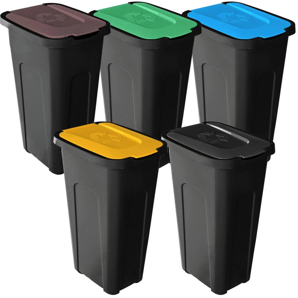 Set di 5 contenitori per la raccolta differenziata KADAX, secchio da 30 litri.
