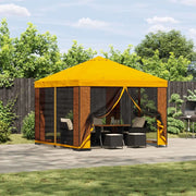 Gazebo da giardino con pareti laterali 3 x 3 m Giallo 900344